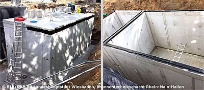 Brunnentechnikschacht für Springbrunnenanlage vor der neuen Rhein-Main-Halle in Wiesbaden